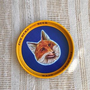 Fox Head Beer Metal Serving Tray Rare